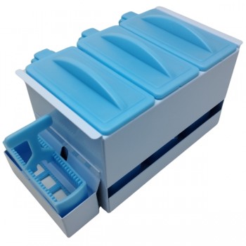 Coloração Hemato 3 - Suporte Para 3 cubas e 1 berço para 24 Lâminas Coloração Hemato 3 - Suporte Para 3 cubas e 1 berço para 24 Lâminas